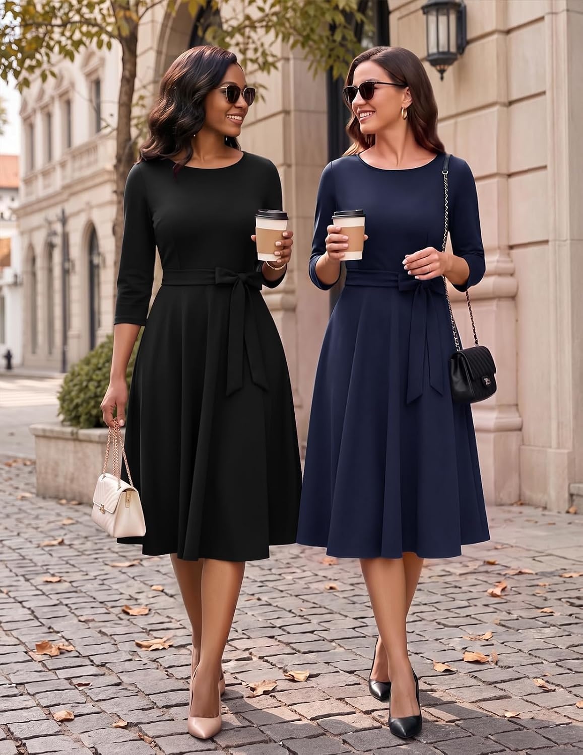 image:imageDRESSTELLS Womens Cocktail Dresses Fall Wedding Guest Church DressNavy