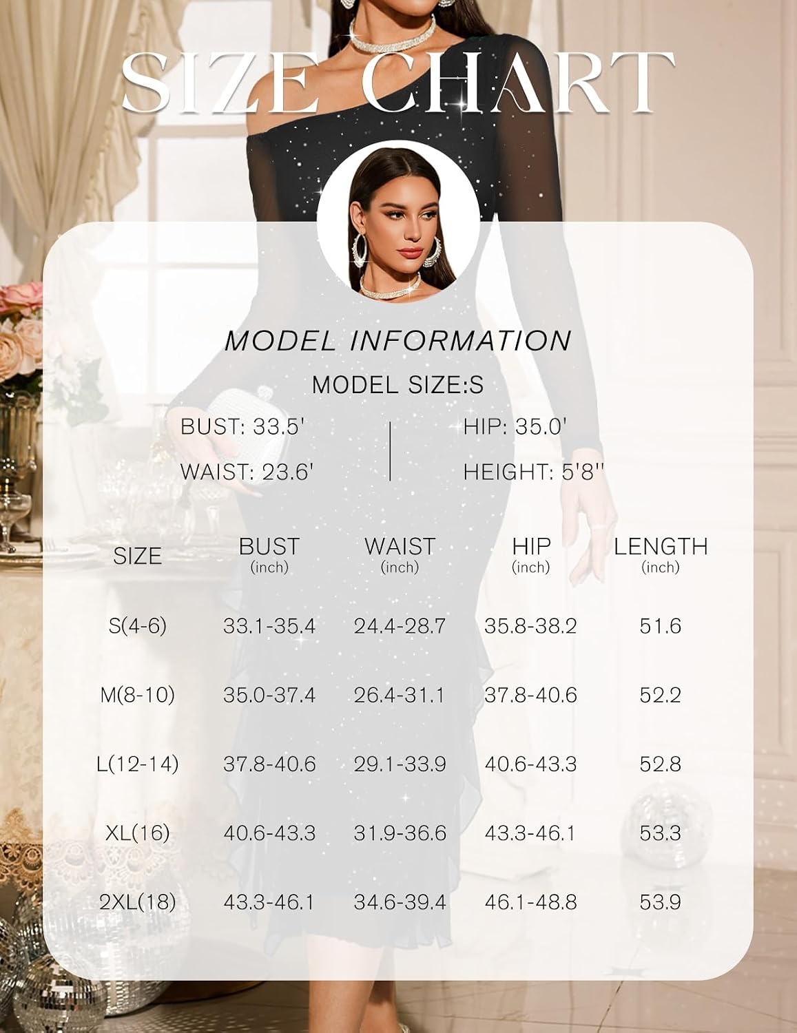 image:imageDRESSTELLS Womens Formal Wedding Guest Long Cocktail Party Mesh Sparkly Sequin Bodycon Slit Maxi Dress