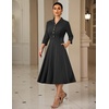 DRESSTELLS Women’s Cocktail Dress, Fall Wedding Guest Vintage 3/4 Sleeves(Black)