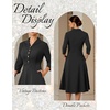 DRESSTELLS Women’s Cocktail Dress, Fall Wedding Guest Vintage 3/4 Sleeves(Black)