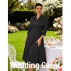 DRESSTELLS Women’s Cocktail Dress, Fall Wedding Guest Vintage 3/4 Sleeves(Black)