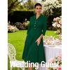 DRESSTELLS Women’s Cocktail Dress, Fall Wedding Guest Vintage 3/4 Sleeves(Darkgreen)