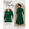 DRESSTELLS Women’s Cocktail Dress, Fall Wedding Guest Vintage 3/4 Sleeves(Darkgreen)