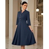 DRESSTELLS Women’s Cocktail Dress, Fall Wedding Guest Vintage 3/4 Sleeves(Navy)