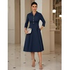 DRESSTELLS Women’s Cocktail Dress, Fall Wedding Guest Vintage 3/4 Sleeves(Navy)
