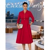 DRESSTELLS Women’s Cocktail Dress, Fall Wedding Guest Vintage 3/4 Sleeves(Red)