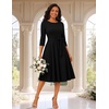 DRESSTELLS Women’s Cocktail Dresses, Fall Wedding Guest Church Dress(Black)