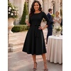 DRESSTELLS Women’s Cocktail Dresses, Fall Wedding Guest Church Dress(Black)