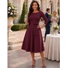 DRESSTELLS Women’s Cocktail Dresses, Fall Wedding Guest Church Dress(Burgundy)