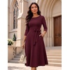 DRESSTELLS Women’s Cocktail Dresses, Fall Wedding Guest Church Dress(Burgundy)