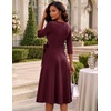 DRESSTELLS Women’s Cocktail Dresses, Fall Wedding Guest Church Dress(Burgundy)