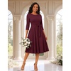 DRESSTELLS Women’s Cocktail Dresses, Fall Wedding Guest Church Dress(Burgundy)