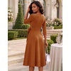 DRESSTELLS Women’s Cocktail Dresses, Fall Wedding Guest Church Dress(Caramel)