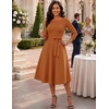 DRESSTELLS Women’s Cocktail Dresses, Fall Wedding Guest Church Dress(Caramel)
