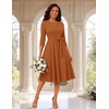 DRESSTELLS Women’s Cocktail Dresses, Fall Wedding Guest Church Dress(Caramel)