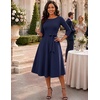 DRESSTELLS Women’s Cocktail Dresses, Fall Wedding Guest Church Dress(Navy)