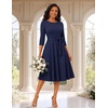 DRESSTELLS Women’s Cocktail Dresses, Fall Wedding Guest Church Dress(Navy)
