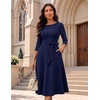 DRESSTELLS Women’s Cocktail Dresses, Fall Wedding Guest Church Dress(Navy)