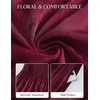 DRESSTELLS Women’s Fall Wedding Guest Dress, Floral Long Sleeve Midi Dress(Burgundy)