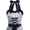 DRESSTELLS Women’s Vintage 1950s Cocktail Dress, Retro Tea Party Halter Swing Dresses(White Skull)