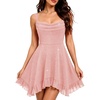 DRESSTELLS Women’s Sparkly Homecoming Dresses, Cocktail Dress for Teens(Pink)