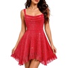 DRESSTELLS Women’s Sparkly Homecoming Dresses, Cocktail Dress for Teens(Red)
