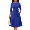 Vintage Cocktail Dress for Women Fall Wedding Guest Church 2026 RoyalBlue L