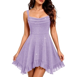 DRESSTELLS Women’s Sparkly Homecoming Dresses, Cocktail Dress for Teens(Lavender)
