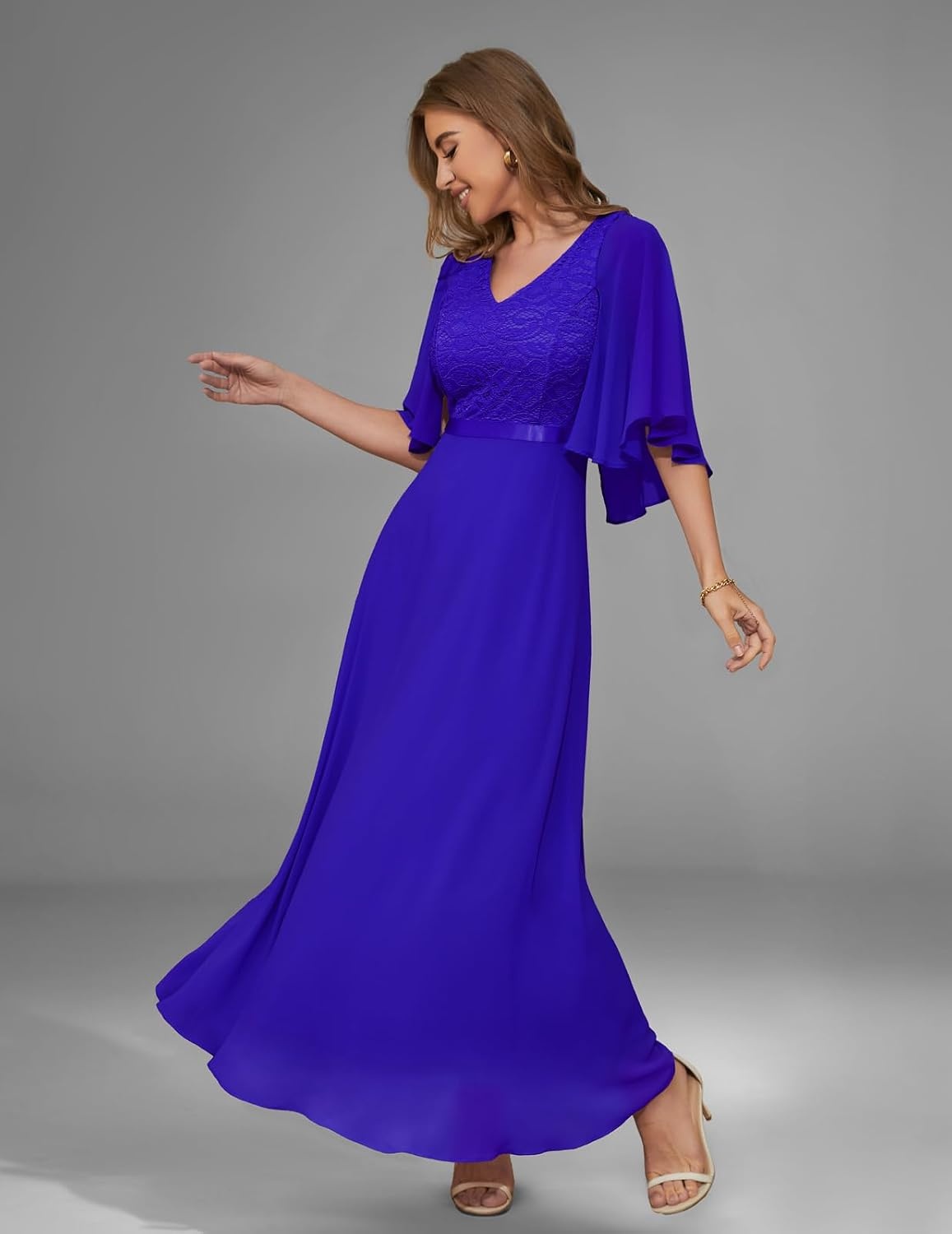 image:imageDRESSTELLS Wedding Guest Maxi Dress Mother of Bride 2026 Fall Evening GownRoyal Blue