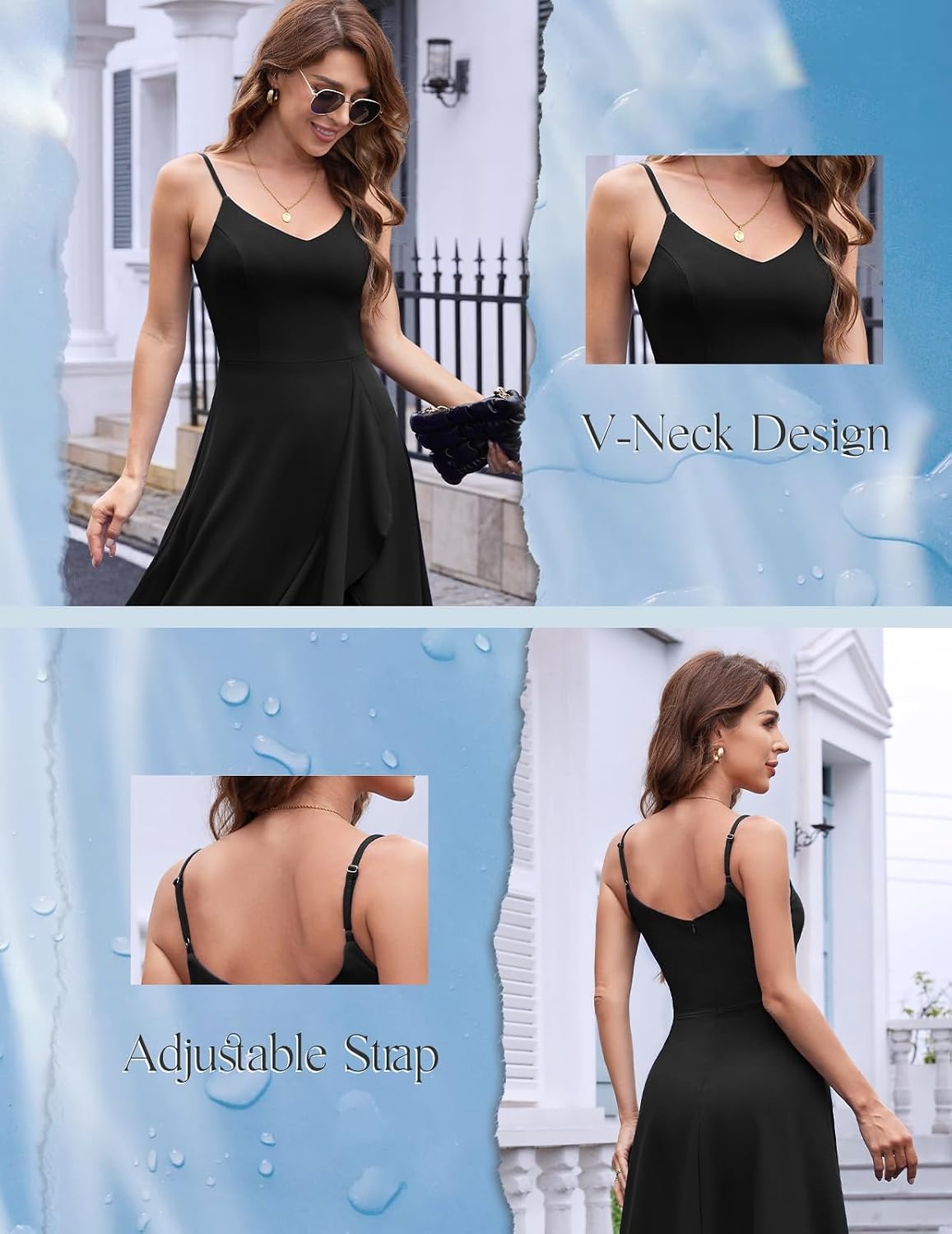 image:imageDRESSTELLS Womens Cocktail Dresses for Formal Wedding GuestBlack
