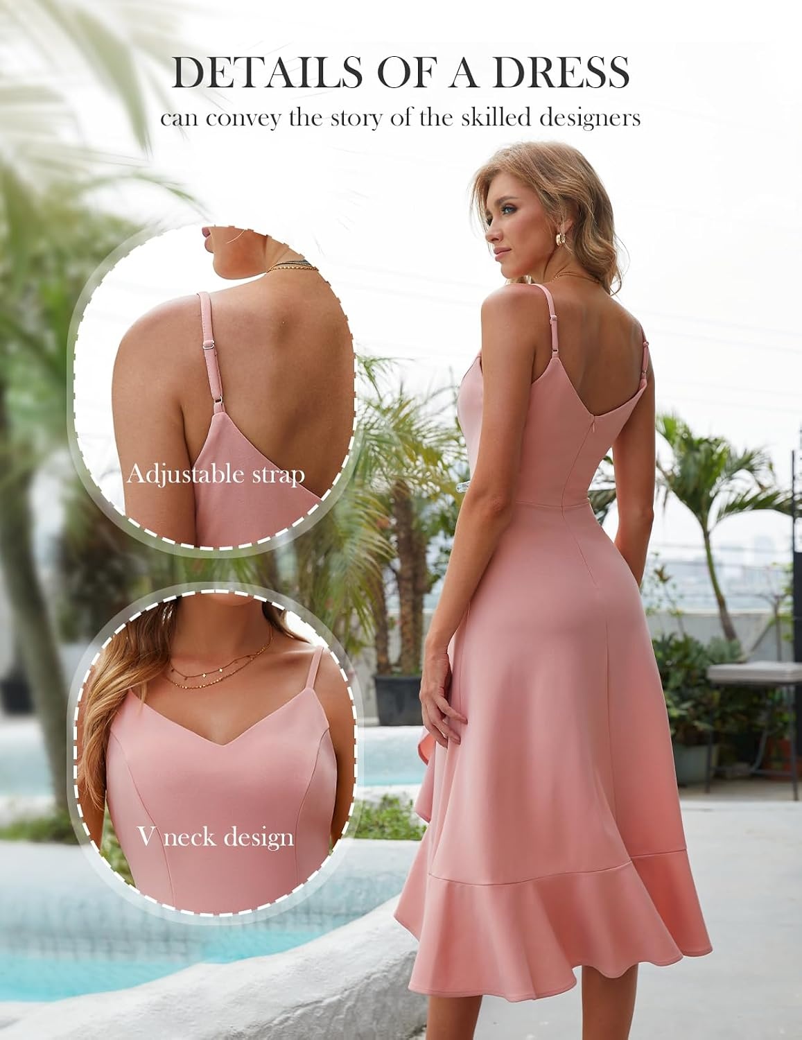 image:imageDRESSTELLS Womens Cocktail Dresses for Formal Wedding GuestBlush