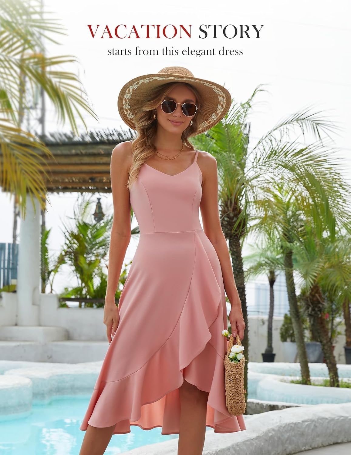 image:imageDRESSTELLS Womens Cocktail Dresses for Formal Wedding GuestBlush