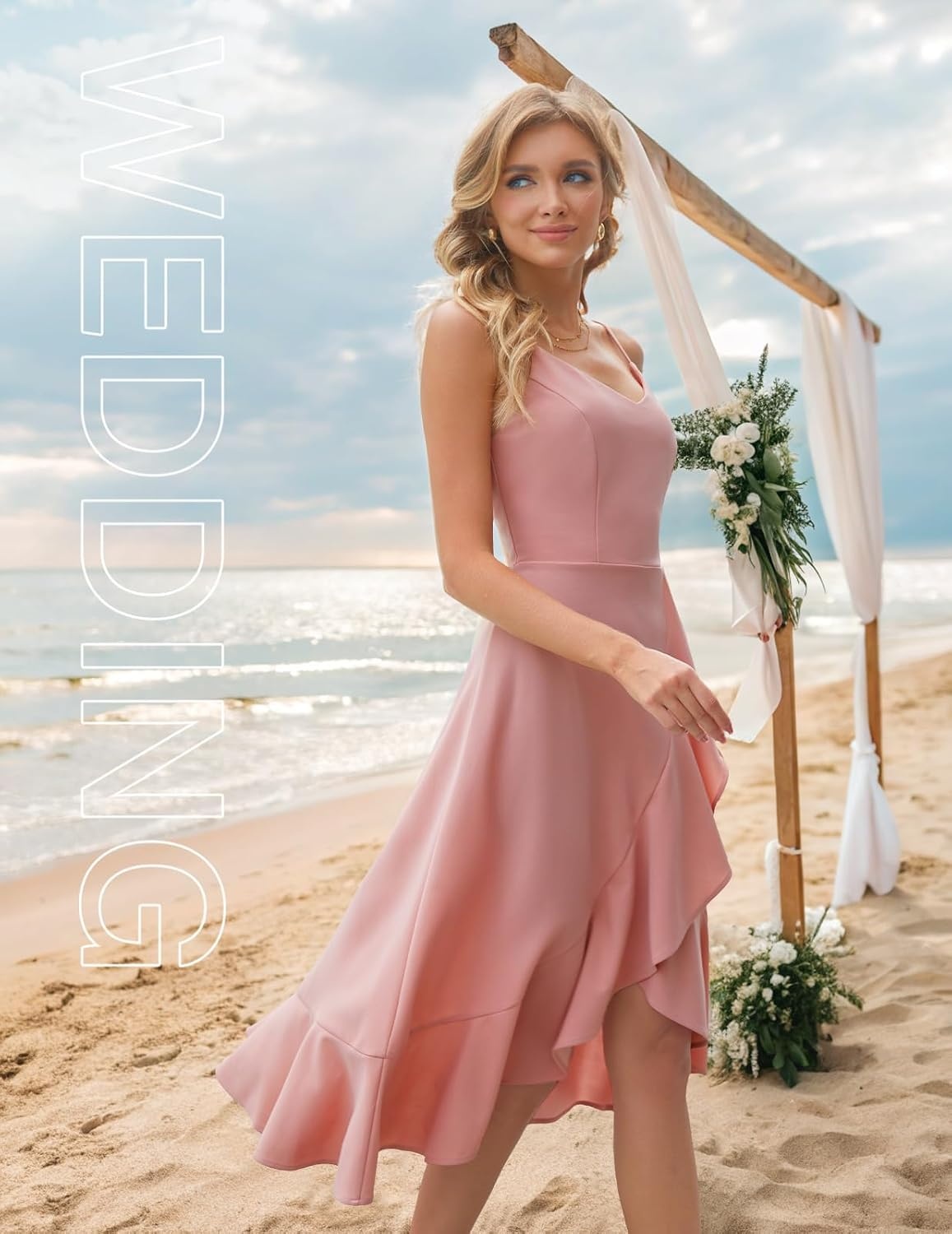 image:imageDRESSTELLS Womens Cocktail Dresses for Formal Wedding GuestBlush