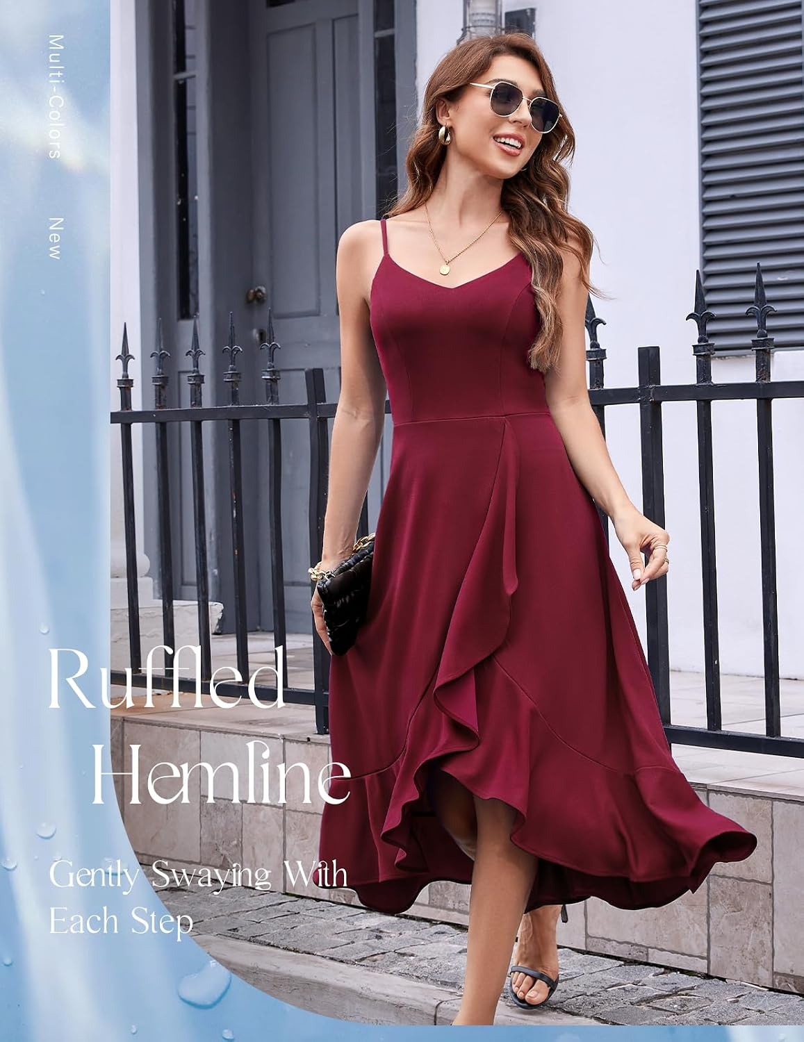 image:imageDRESSTELLS Womens Cocktail Dresses for Formal Wedding GuestBurgundy