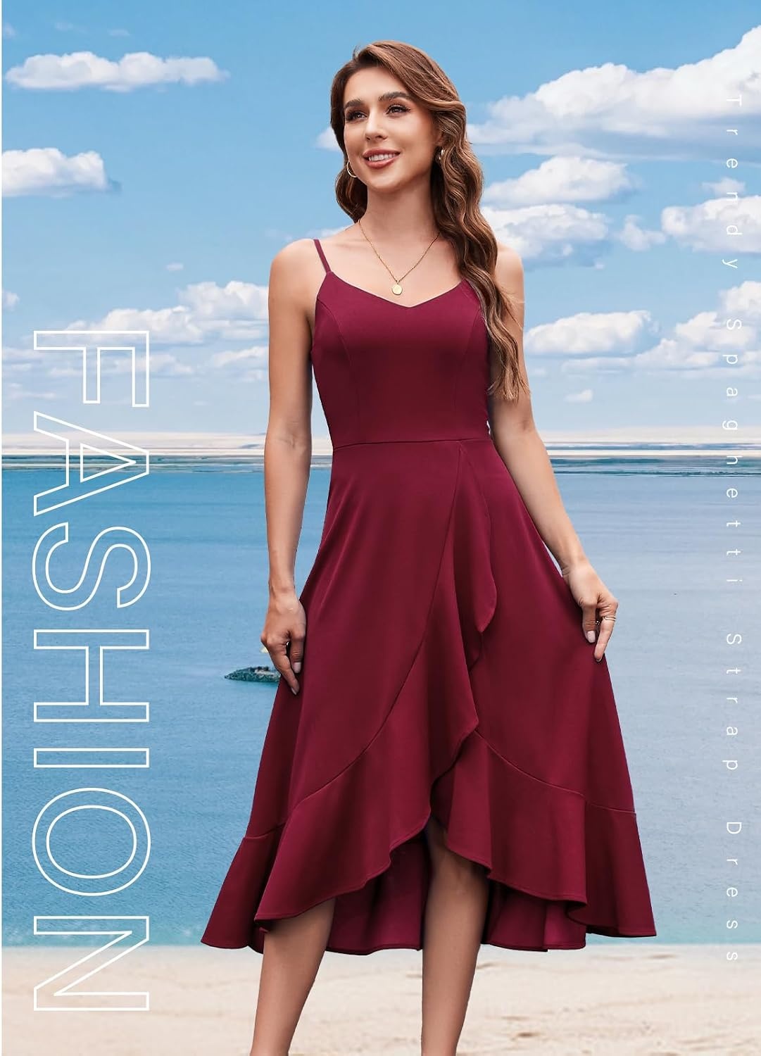 image:imageDRESSTELLS Womens Cocktail Dresses for Formal Wedding GuestBurgundy