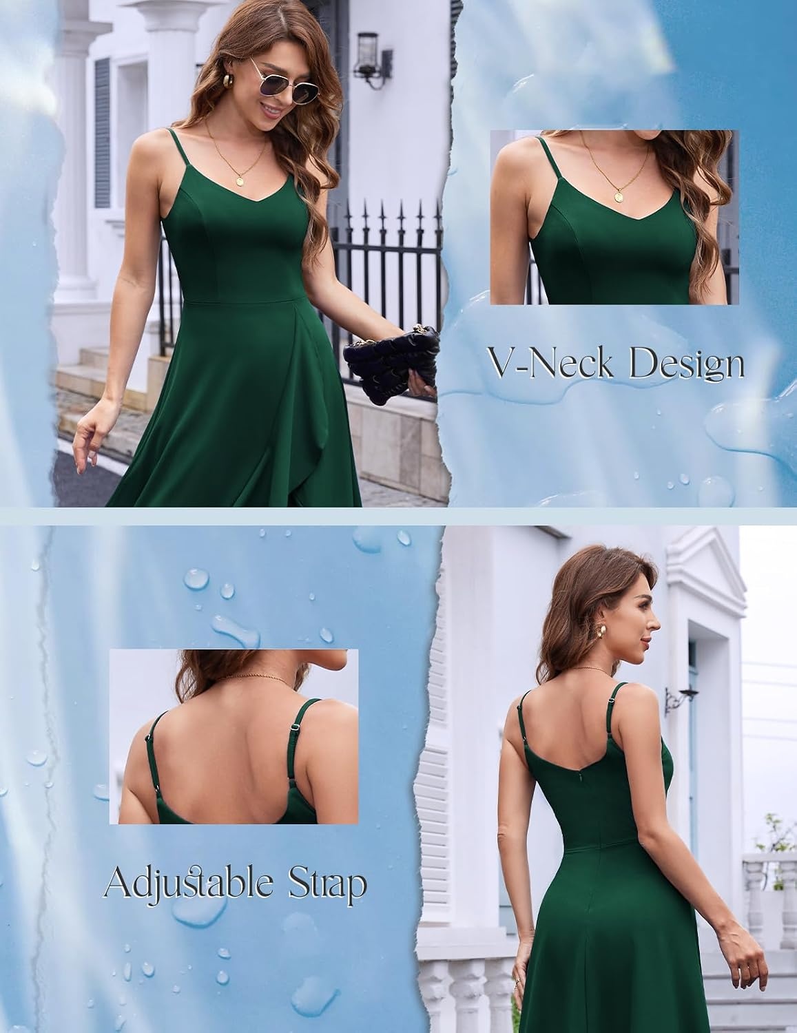 image:imageDRESSTELLS Womens Cocktail Dresses for Formal Wedding GuestDarkgreen