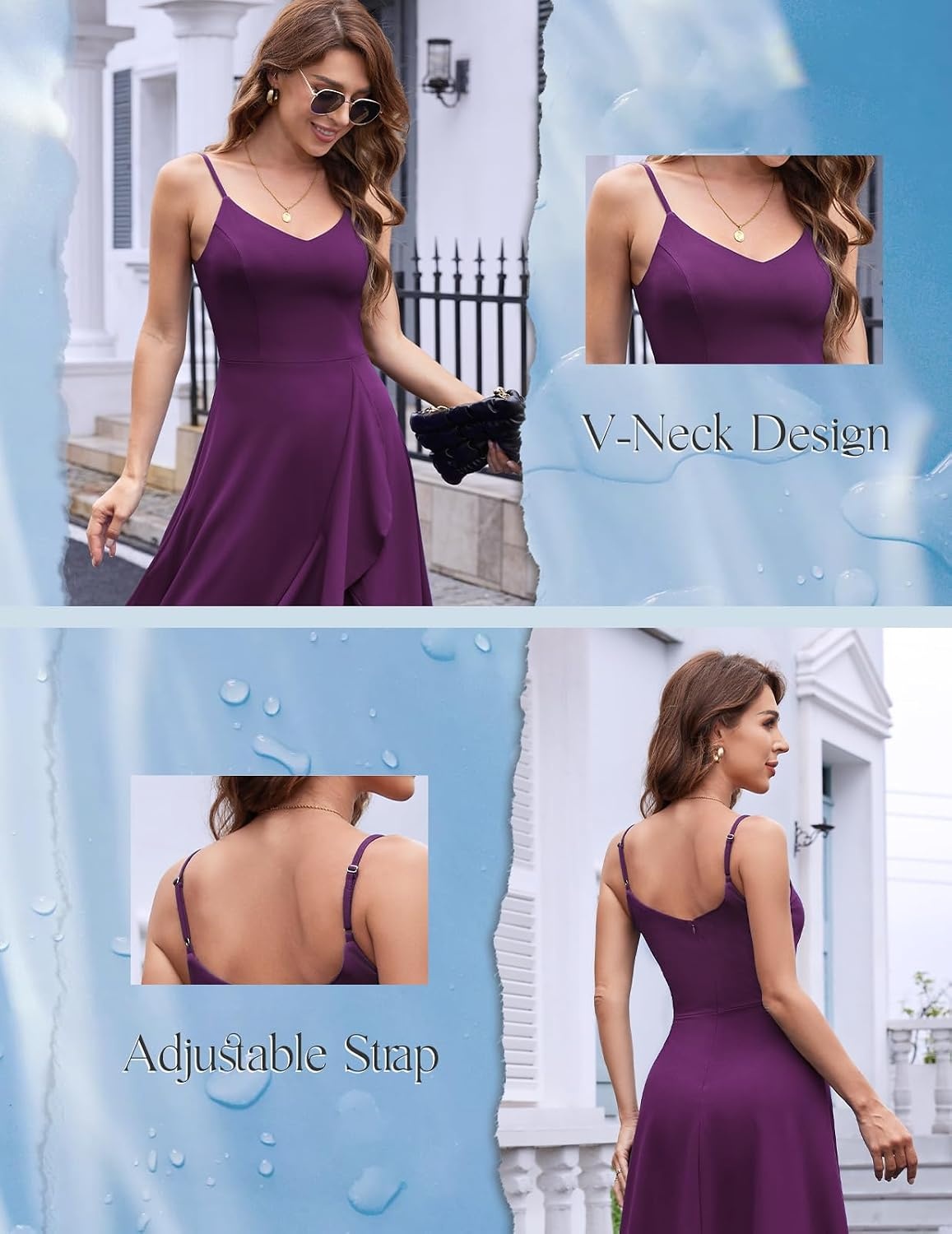 image:imageDRESSTELLS Womens Cocktail Dresses for Formal Wedding GuestGrape