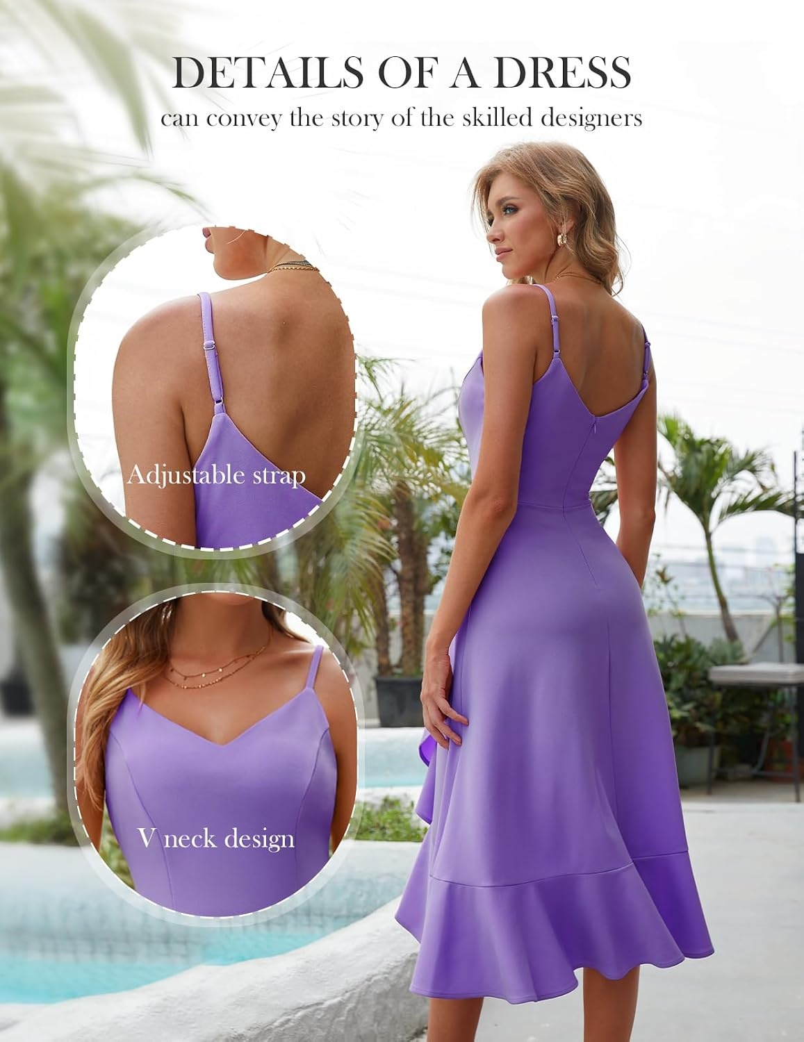 image:imageDRESSTELLS Womens Cocktail Dresses for Formal Wedding GuestLavender