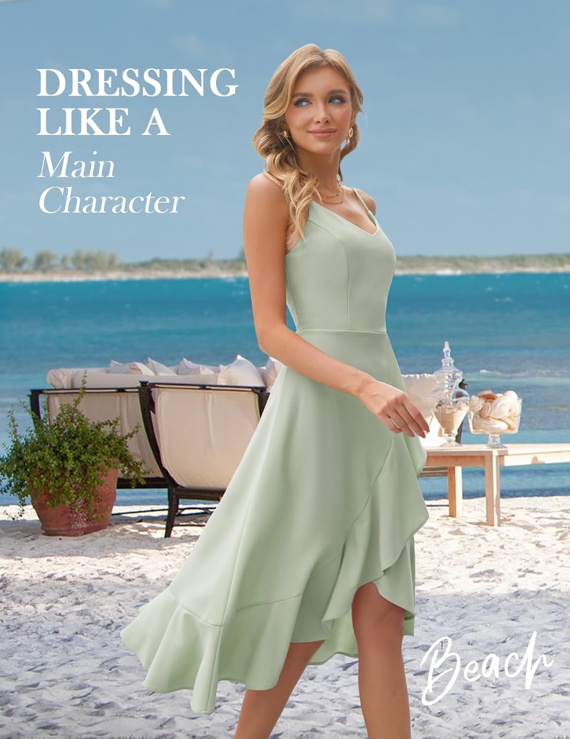 image:imageDRESSTELLS Womens Cocktail Dresses for Formal Wedding GuestLightgreen