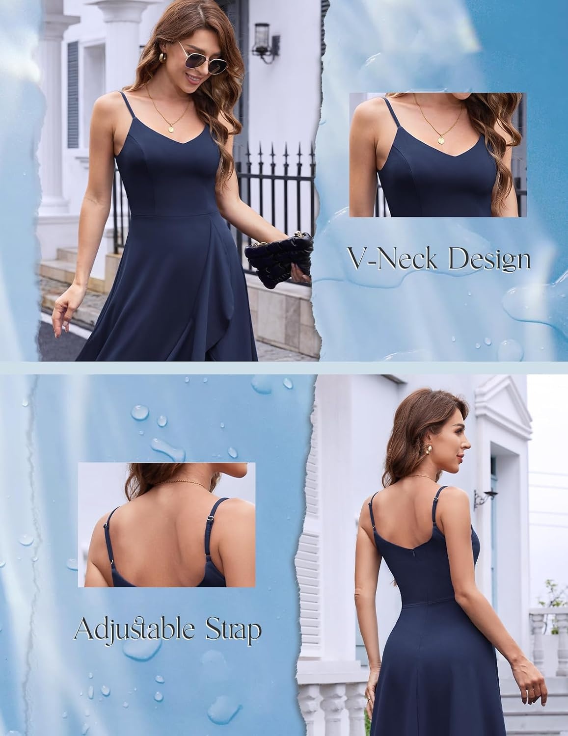 image:imageDRESSTELLS Womens Cocktail Dresses for Formal Wedding GuestNavy