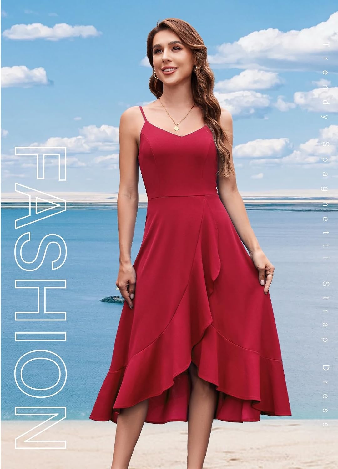 image:imageDRESSTELLS Womens Cocktail Dresses for Formal Wedding GuestRed