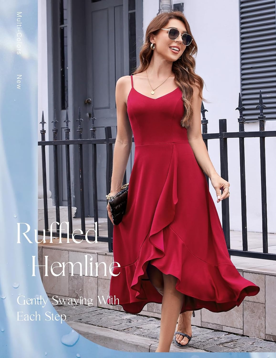 image:imageDRESSTELLS Womens Cocktail Dresses for Formal Wedding GuestRed
