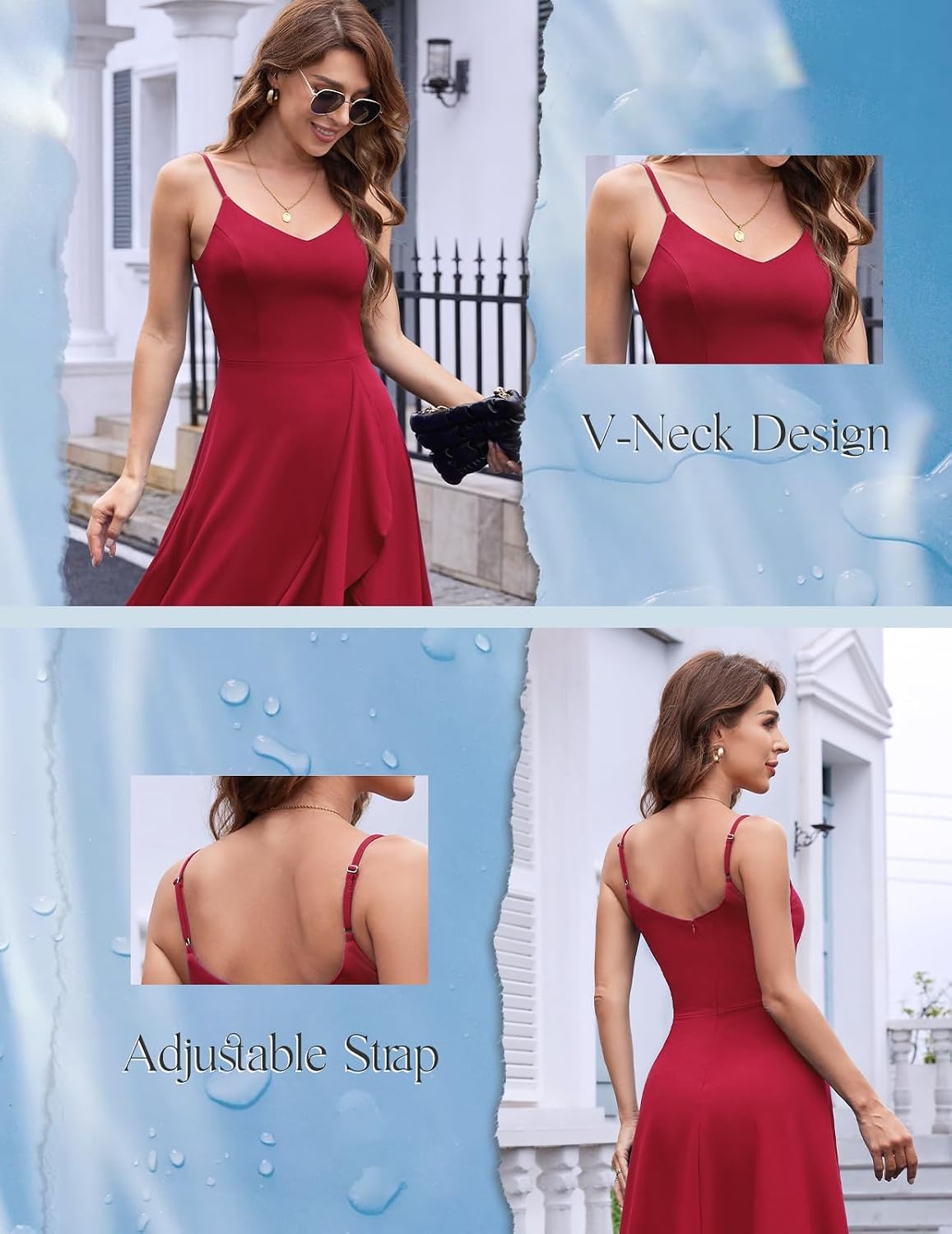 image:imageDRESSTELLS Womens Cocktail Dresses for Formal Wedding GuestRed