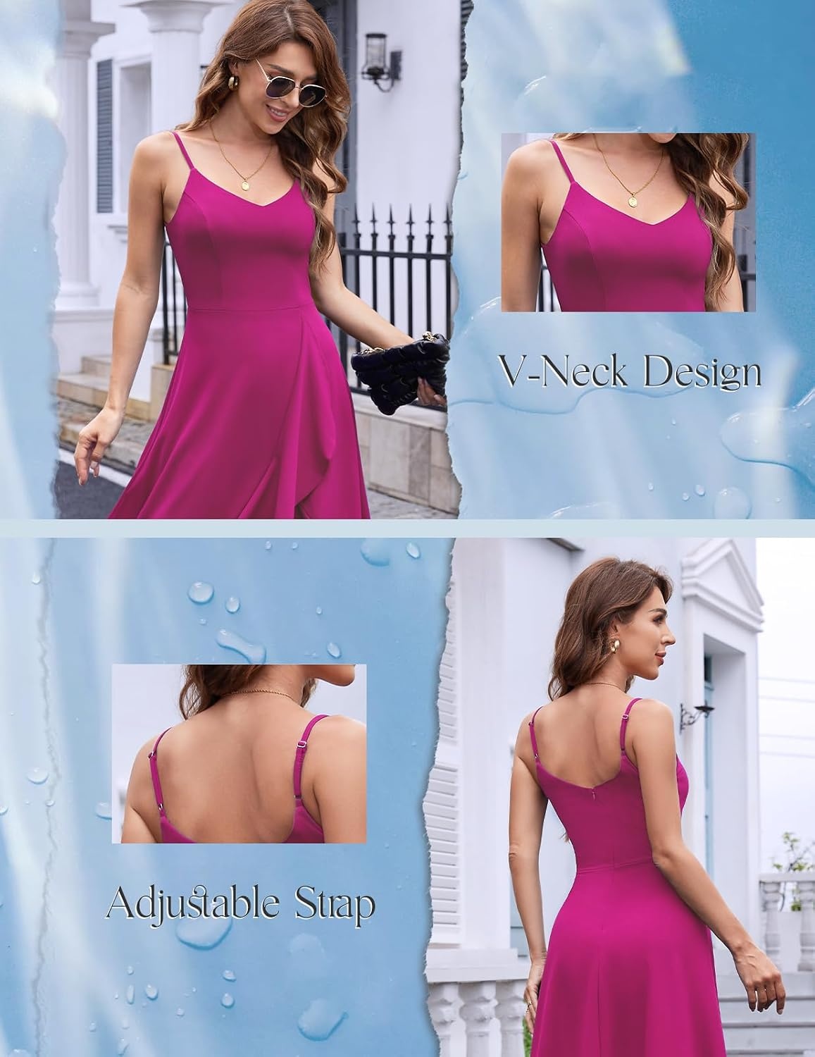 image:imageDRESSTELLS Womens Cocktail Dresses for Formal Wedding GuestRose