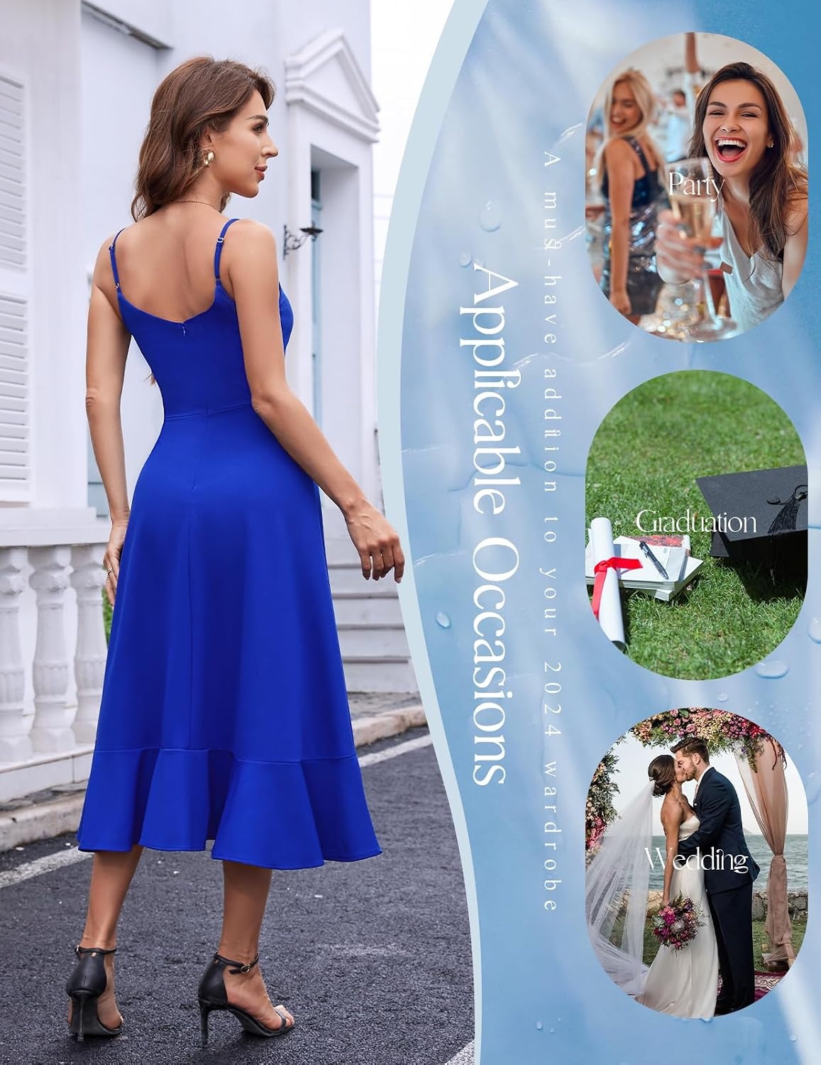 image:imageDRESSTELLS Womens Cocktail Dresses for Formal Wedding GuestRoyalblue