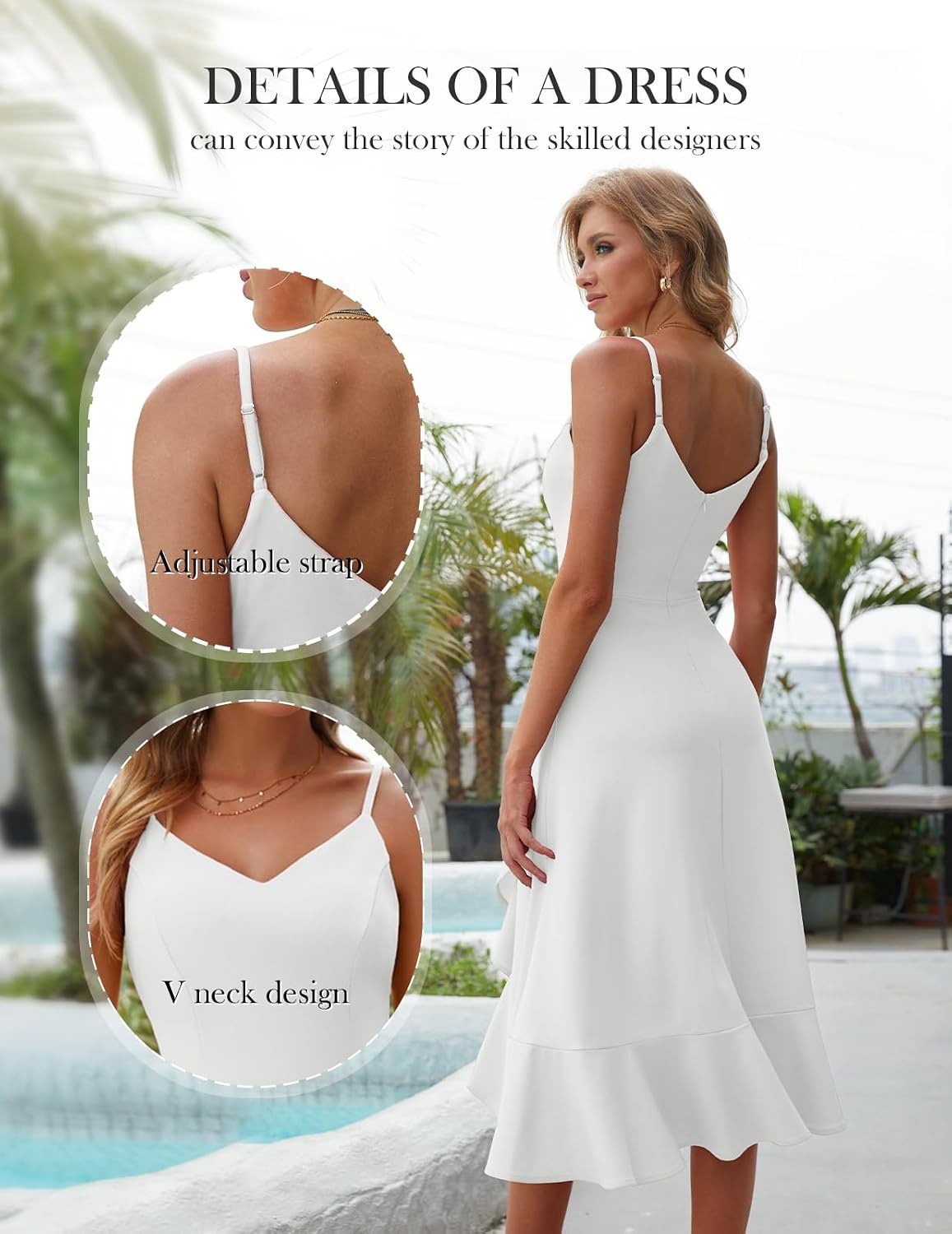 image:imageDRESSTELLS Womens Cocktail Dresses for Formal Wedding GuestWhite