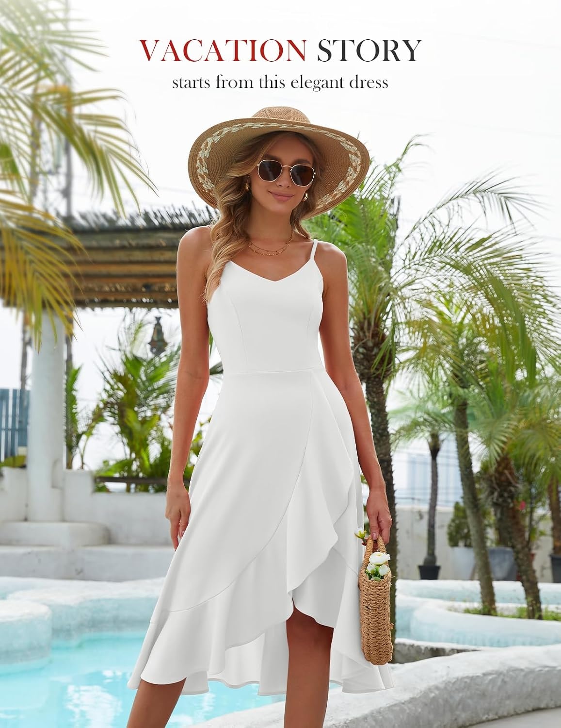 image:imageDRESSTELLS Womens Cocktail Dresses for Formal Wedding GuestWhite