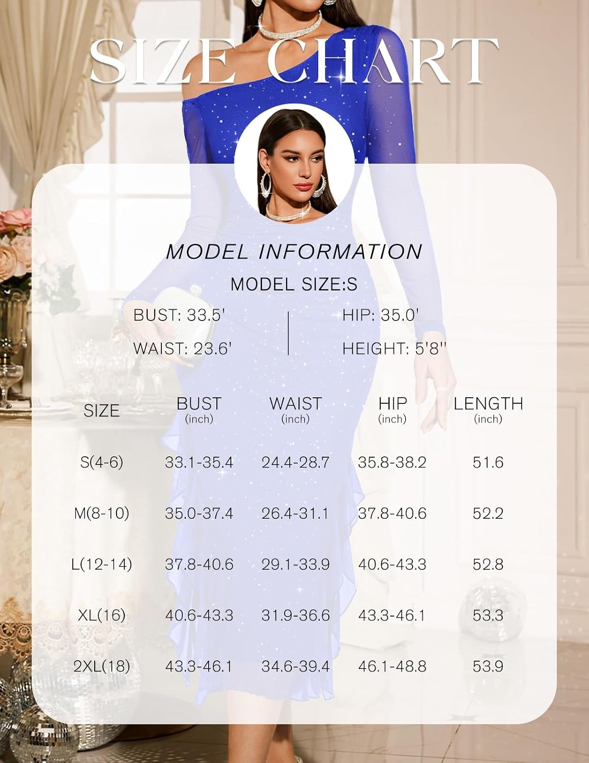 image:imageWomen Cocktail Sparkly Sequin Formal Wedding Guest Dress RoyalBlue XL