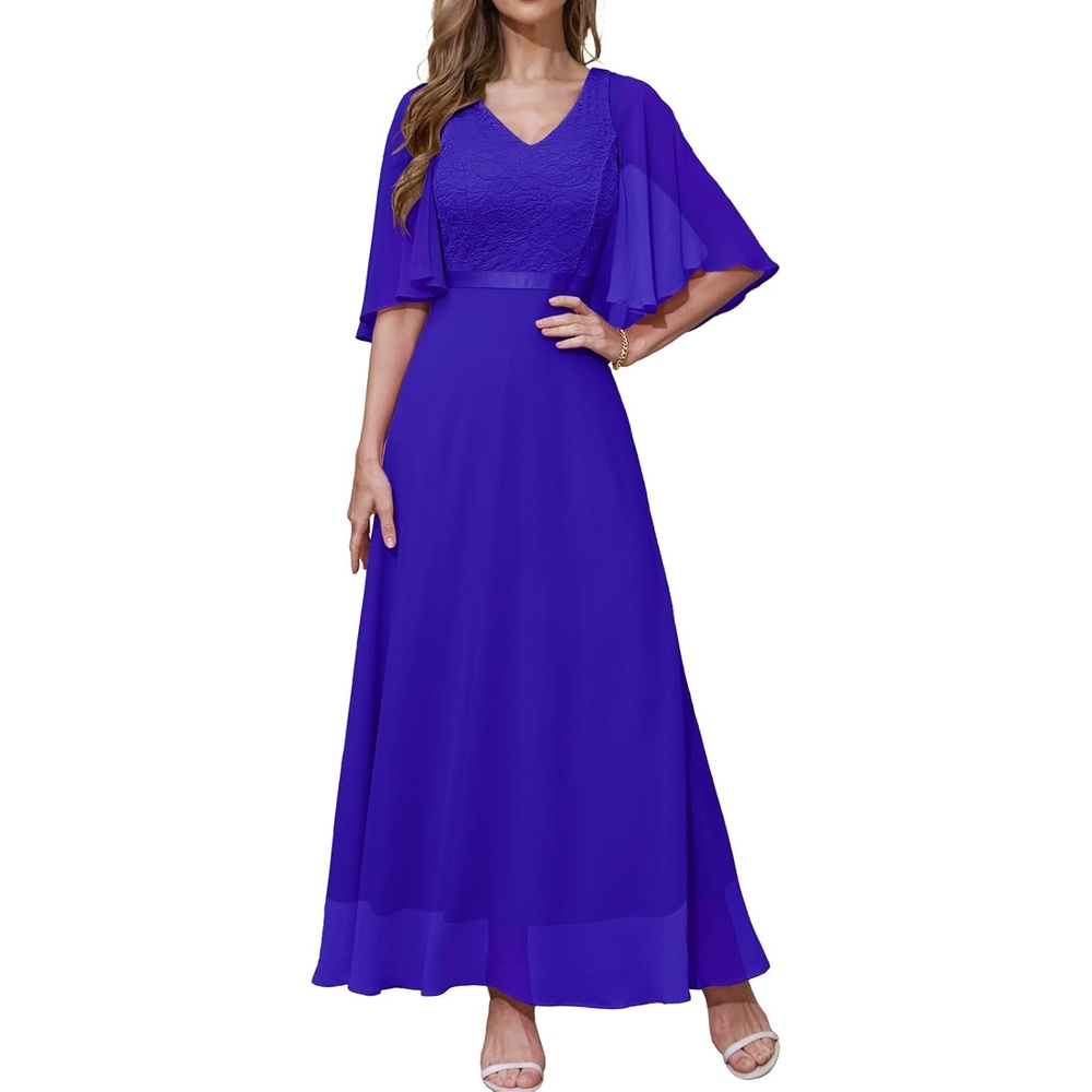 image:imageDRESSTELLS Wedding Guest Maxi Dress Mother of Bride 2026 Fall Evening GownRoyal Blue