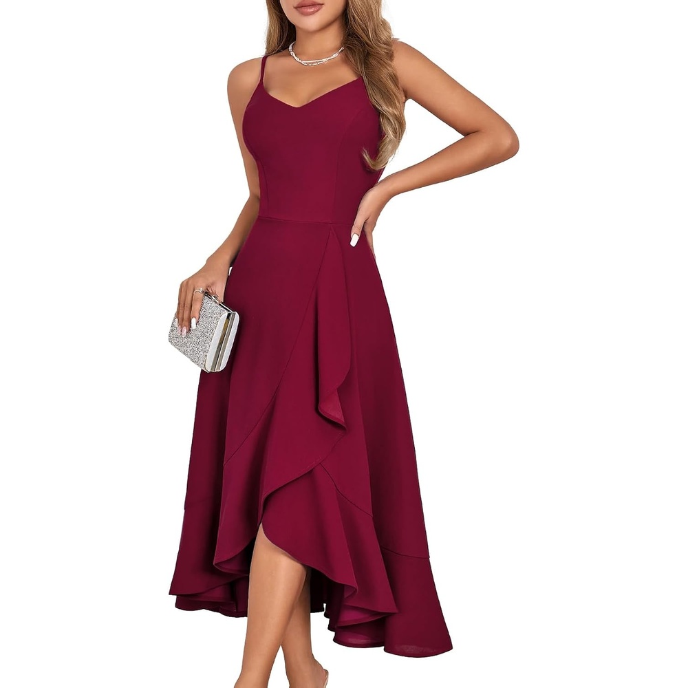 image:imageDRESSTELLS Womens Cocktail Dresses for Formal Wedding GuestBurgundy